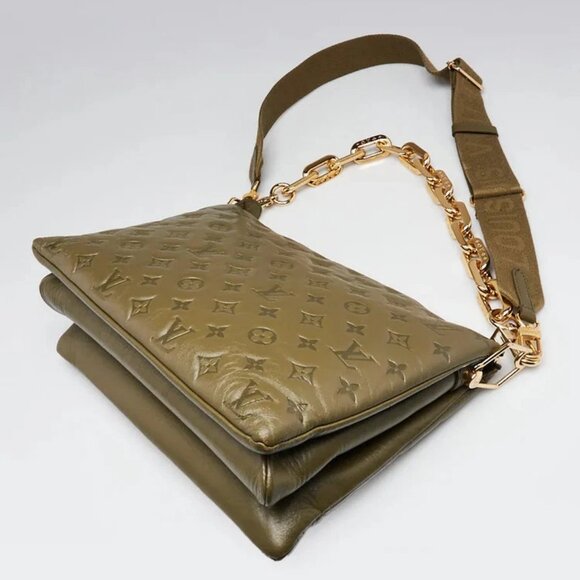 Louis Vuitton Green Monogram Embossed Leather Coussin MM Bag - Picture 3 of 12